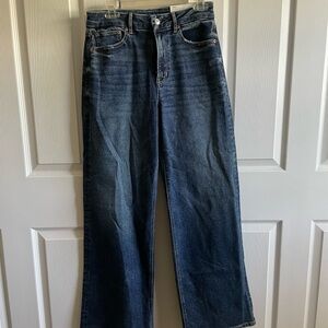 Curvy High-Rise Blue Wide Leg Flare Jeans